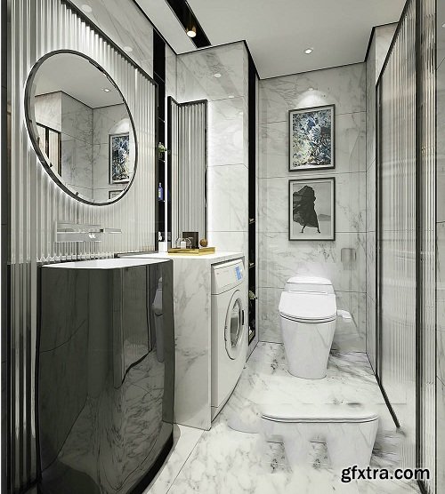 Modern Bathroom Interior Scene 04