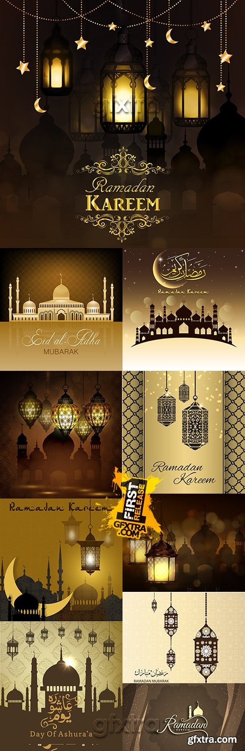 Ramadan Kareem muslim culture collection illustrations