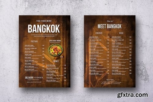 Oriental Single Page Food Menu Bundle