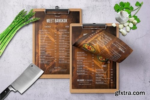 Oriental Single Page Food Menu Bundle