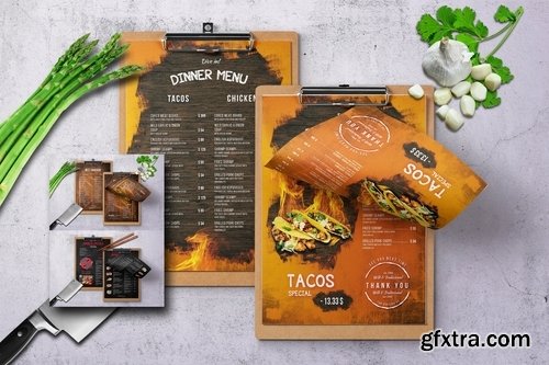 Oriental Single Page Food Menu Bundle