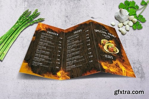 Oriental Trifold Food Menu Bundle