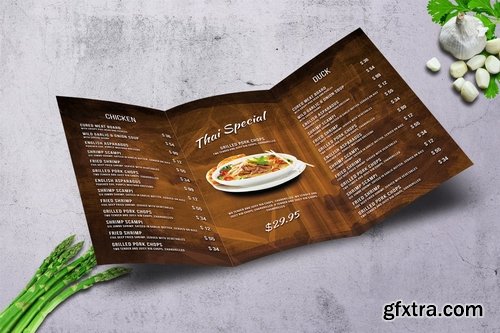 Oriental Trifold Food Menu Bundle