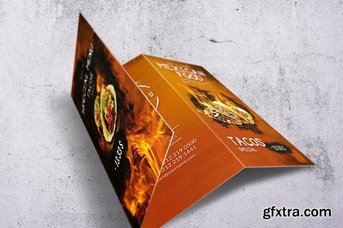 Oriental Trifold Food Menu Bundle