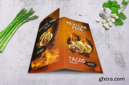 Oriental Trifold Food Menu Bundle