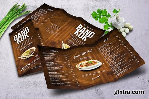 Oriental Trifold Food Menu Bundle