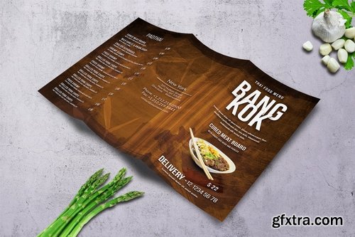 Oriental Trifold Food Menu Bundle