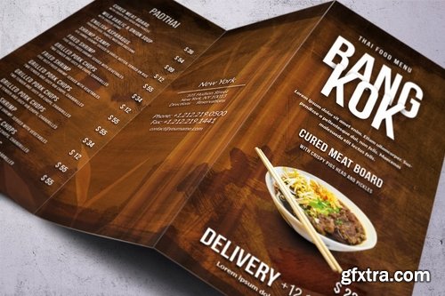 Oriental Trifold Food Menu Bundle