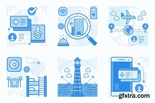 Travel and Destinations UI UX Illustrations