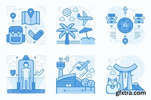 Travel and Destinations UI UX Illustrations