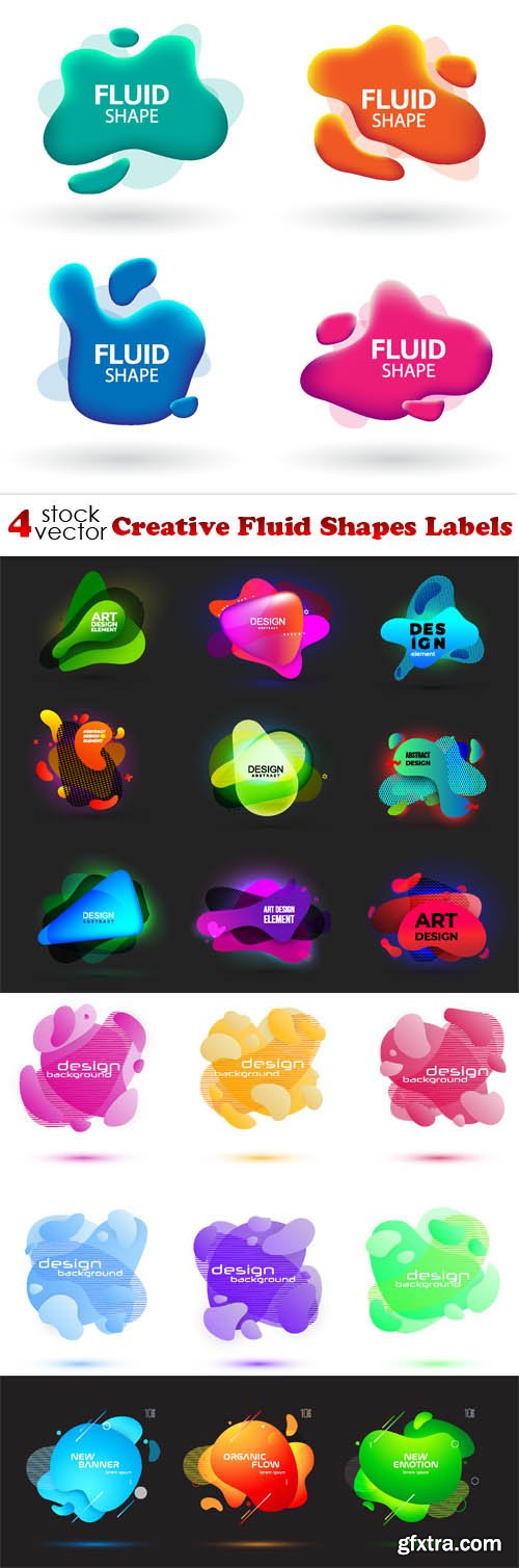 Vectors - Creative Fluid Shapes Labels