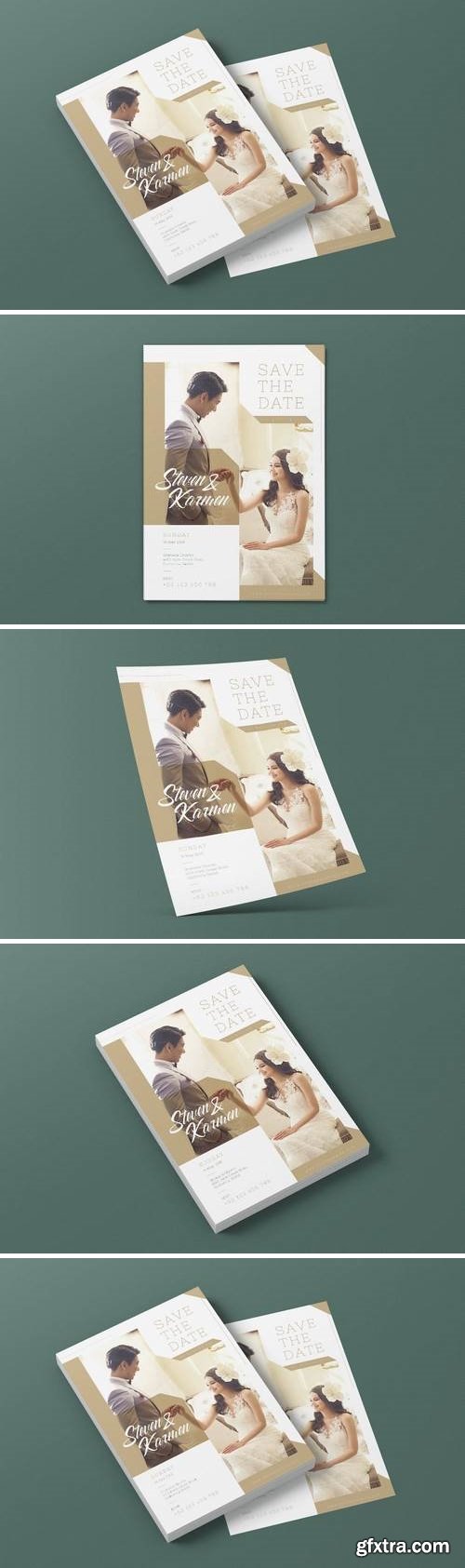 Elegant Wedding Invitation AI and PSD Flyer