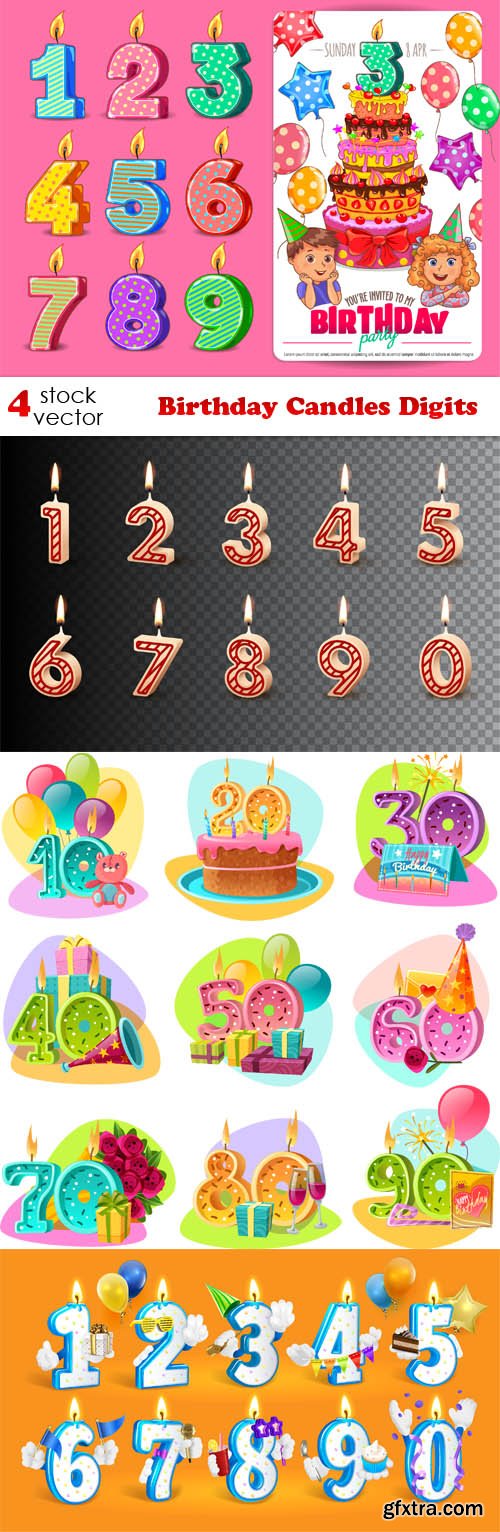 Vectors - Birthday Candles Digits