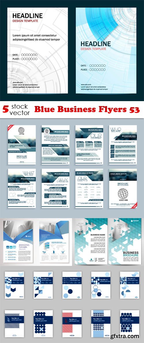 Vectors - Blue Business Flyers 53