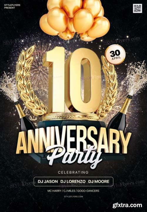 Anniversary V10 2019 PSD Flyer Template