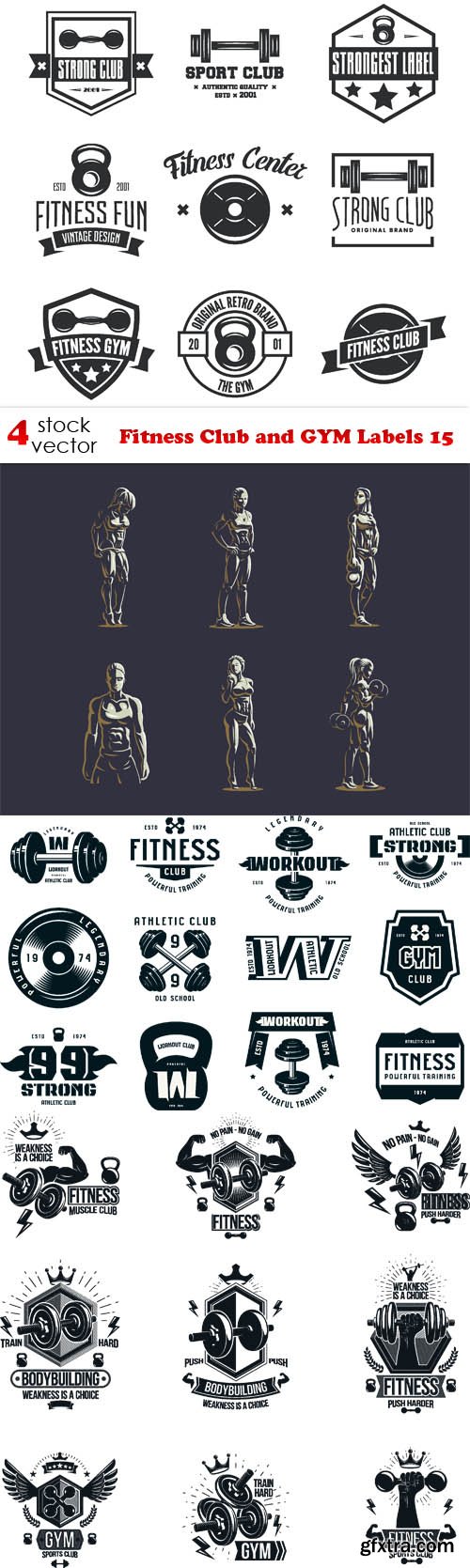 Vectors - Fitness Club and GYM Labels 15