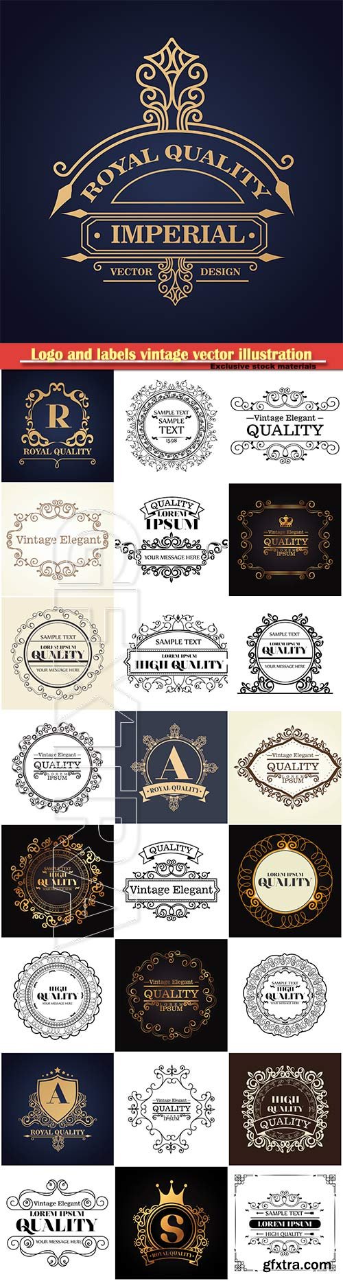 Logo and labels vintage vector illustration