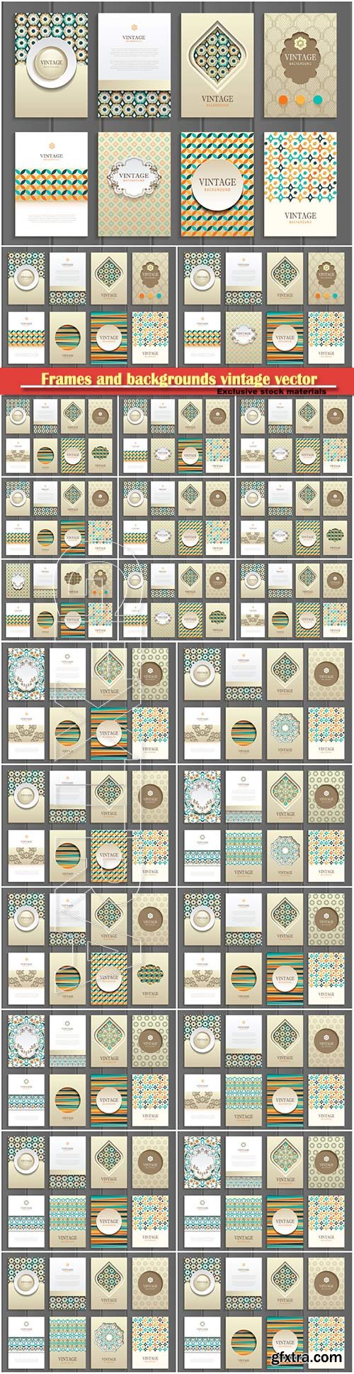 Frames and backgrounds vintage vector illustration