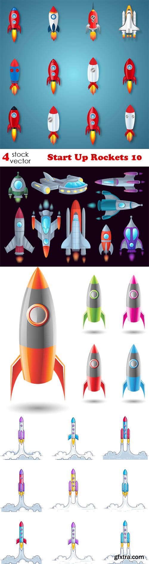 Vectors - Start Up Rockets 10