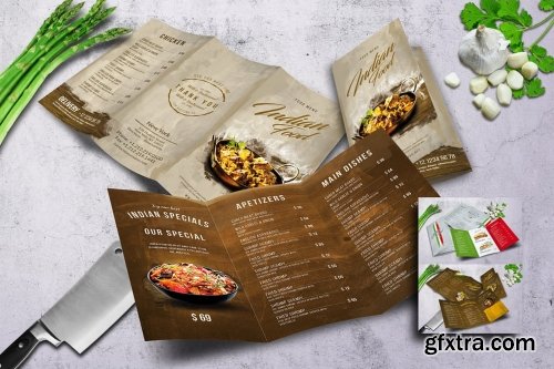 Oriental Trifold Food Menu Bundle