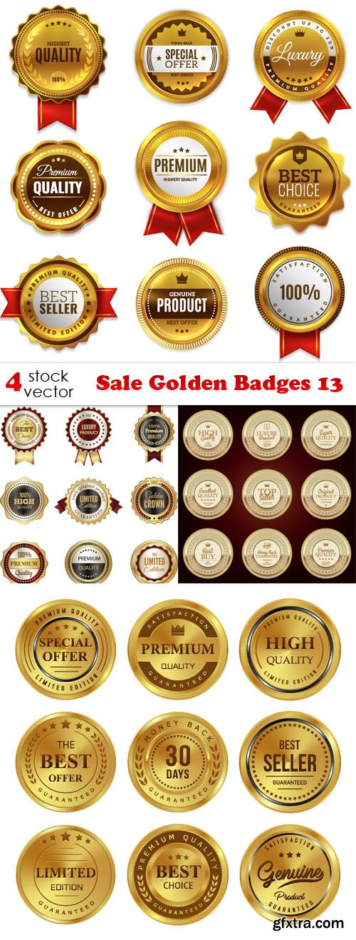 Vectors - Sale Golden Badges 13