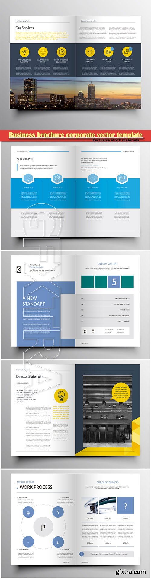 Business brochure corporate vector template, magazine flyer mockup # 45