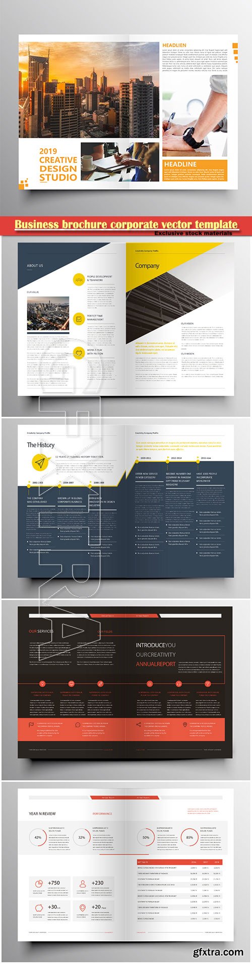 Business brochure corporate vector template, magazine flyer mockup # 44