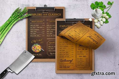 Vintage Single Page Menu Bundle