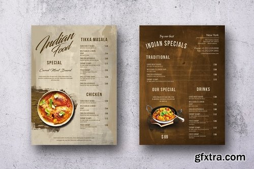 Vintage Single Page Menu Bundle