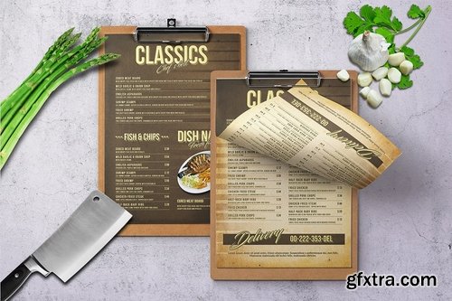 Vintage Single Page Menu Bundle