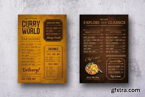 Vintage Single Page Menu Bundle