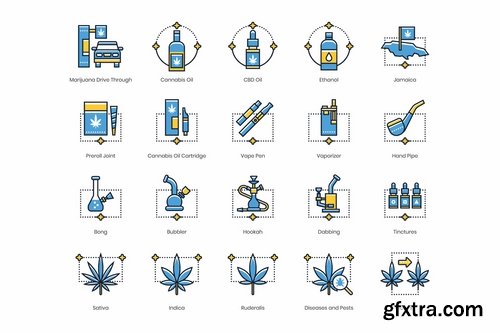 90 Marijuana & Weed Icons Kinetic Series