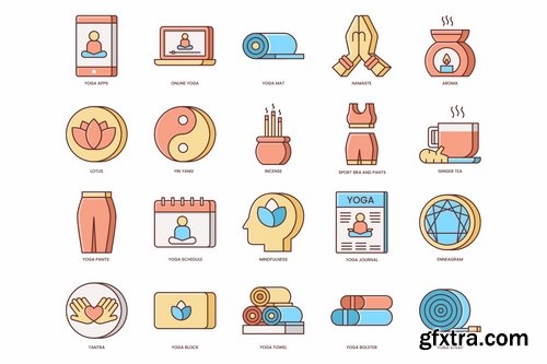 60 Yoga Icons Honey Series