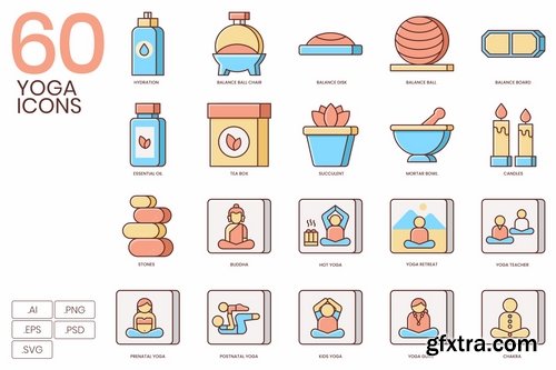 60 Yoga Icons Honey Series