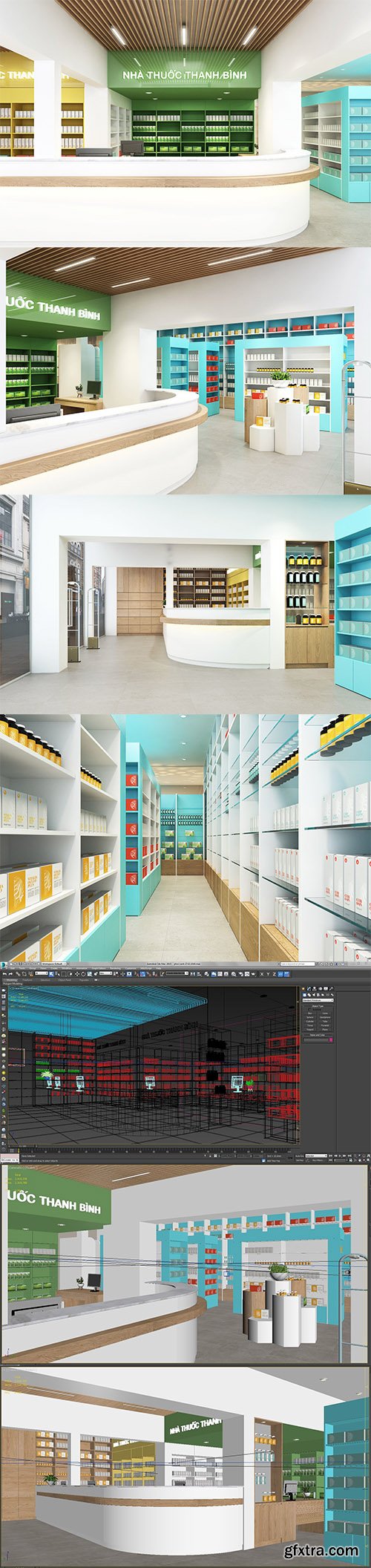 Cgtrader - Pharmacy interior modern 3D model