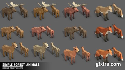 Simple Forest Animals - Cartoon Assets