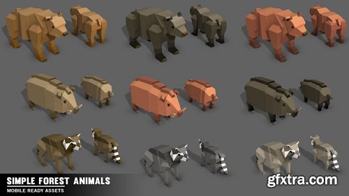 Simple Forest Animals - Cartoon Assets