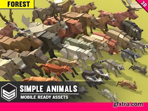 Simple Forest Animals - Cartoon Assets » GFxtra