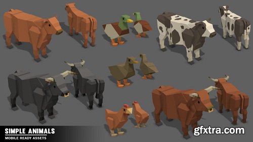 Simple Farm Animals - Cartoon Assets