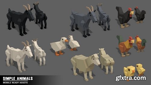 Simple Farm Animals - Cartoon Assets