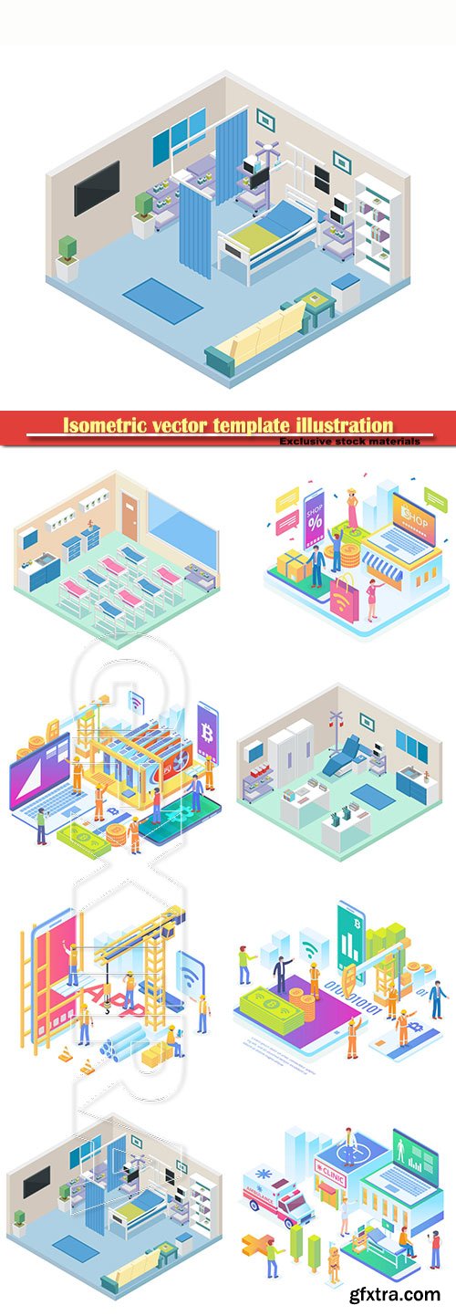 Isometric vector template illustration # 46