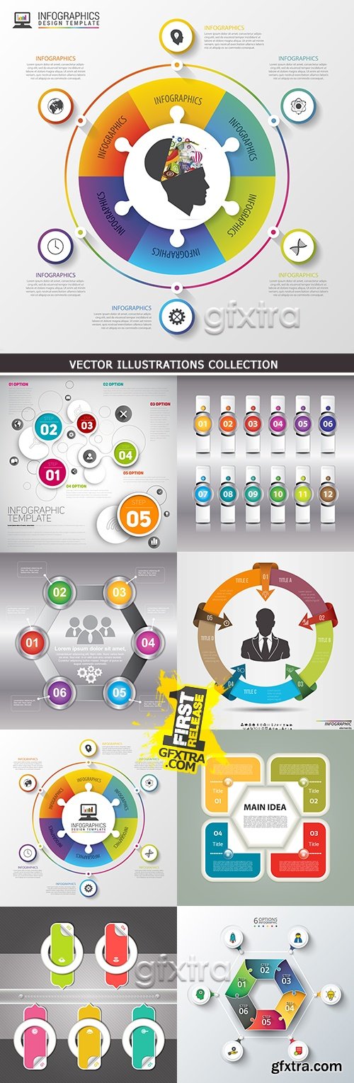 Business infographics options elements collection 36