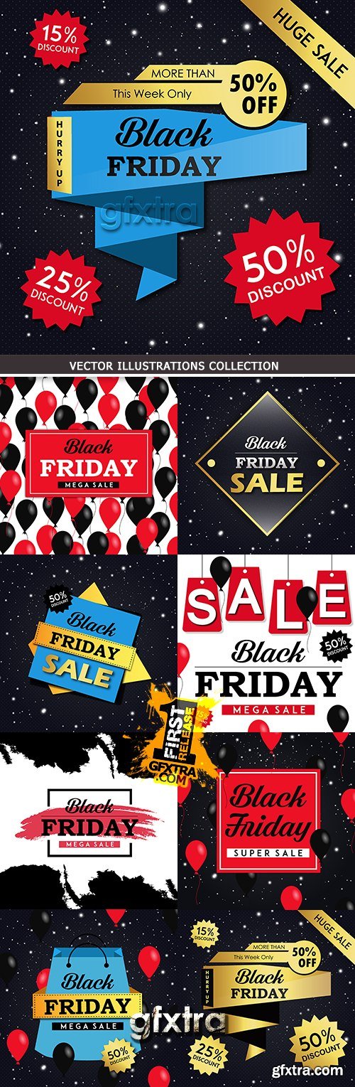 Black Friday sale special discounts design illustration