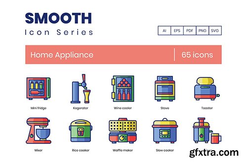 65 Home Appliance Smooth Icons