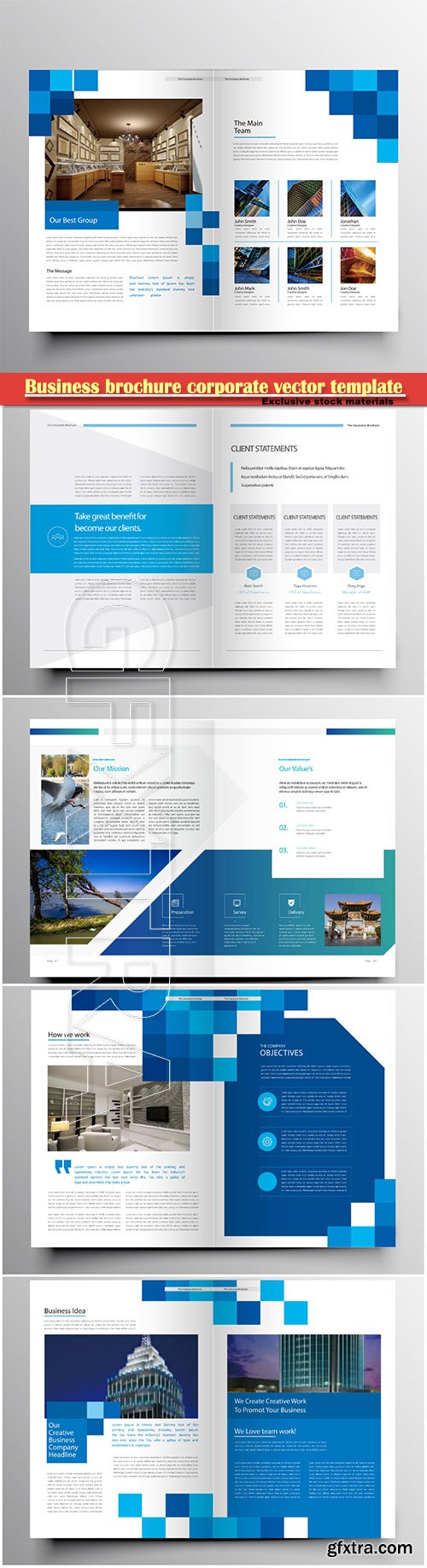 Business brochure corporate vector template, magazine flyer mockup # 54