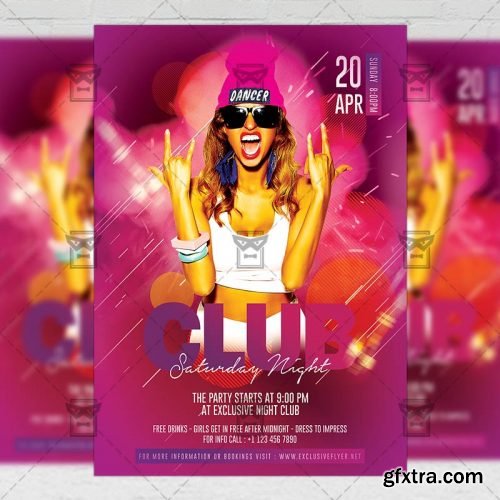 Saturday Club Party Flyer - Club A5 Template