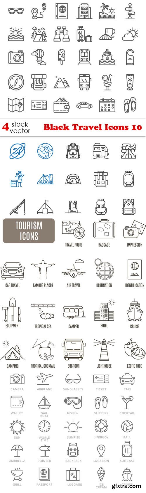 Vectors - Black Travel Icons 10