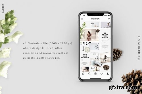 CreativeMarket - Instagram PUZZLE template - Natural 3396329