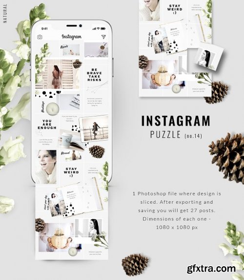 Instagram PUZZLE template - Natural 3396329