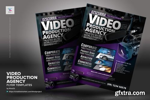 CreativeMarket - Video Production Agency Flyers 3376143